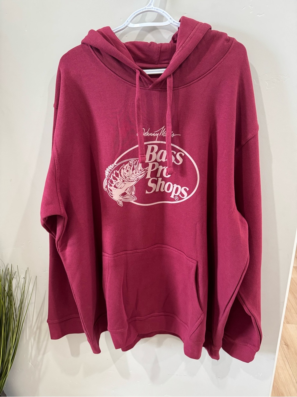 Bass Pro Shops Maroon Hoodie with White logo brand new size 3x
